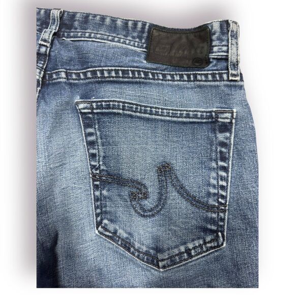 Adriano Goldschmied jeans mens protege 34 Blue Denim Button Factory Distress‎ - Picture 8 of 9